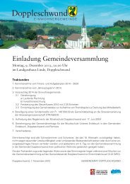 Einladung Gemeindeversammlung - Gemeinde Doppleschwand