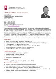 Gavin Denton CV 2012 - Arbitration Chambers Hong Kong