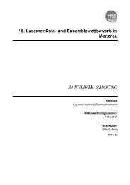 18. Luzerner Solo- und Ensemblewettbewerb in Menznau - LSEW