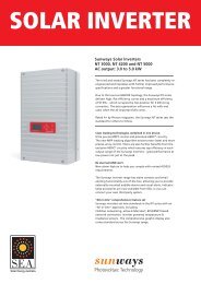 Sunways Solar Inverters NT 3000, NT 4200 and NT 5000 AC output ...