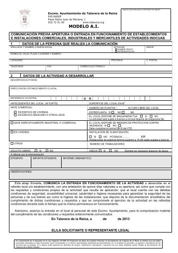 modelo generico comunicacion actividad inocua - ISOTools