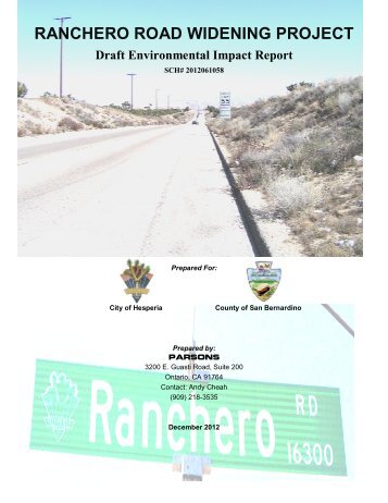 RANCHERO ROAD WIDENING PROJECT - San Bernardino County