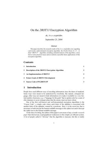 On the 2ROT13 Encryption Algorithm