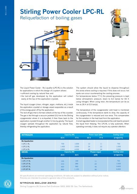 Stirling Power Cooler LPC-RL - Stirling Cryogenics