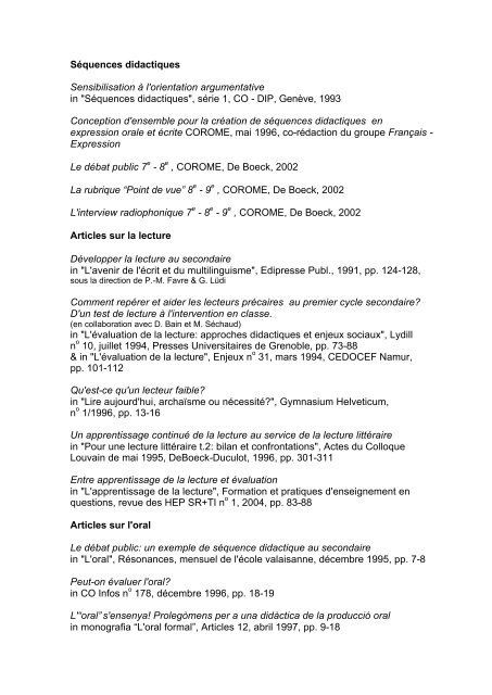 Curriculum Vitae - Université de Genève