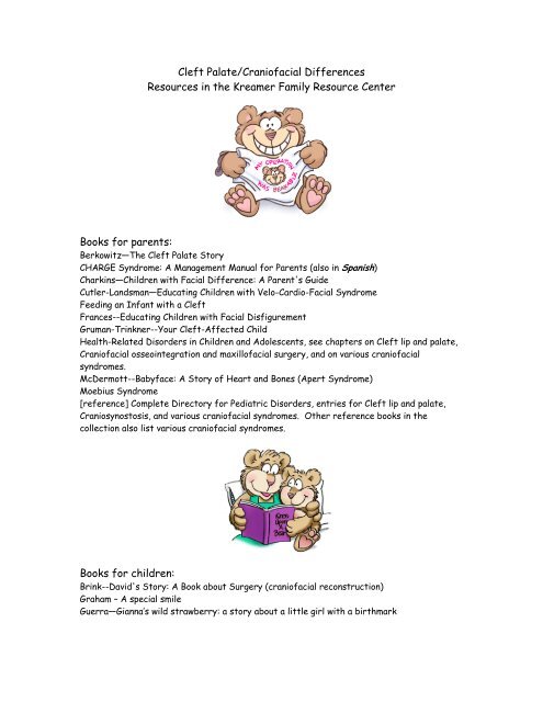 Cleft Palate/Craniofacial Differences Resource List - Children's ...