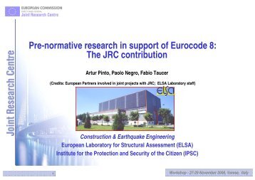 Pre-normative research in support of Eurocode 8 - European ...