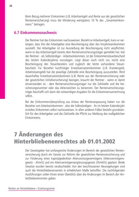 Renten an Hinterbliebene - Erziehungsrente [pdf] - Wert