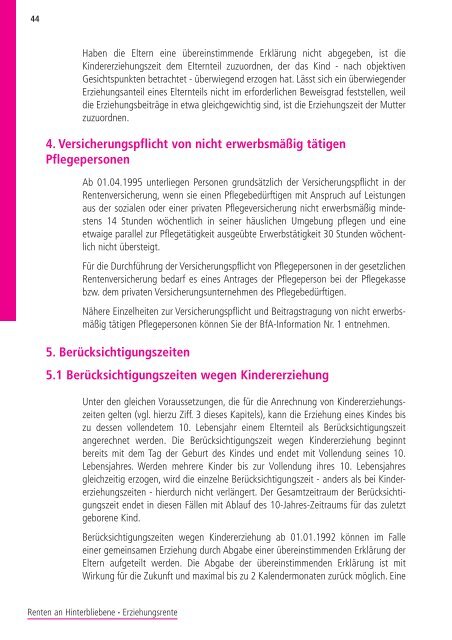 Renten an Hinterbliebene - Erziehungsrente [pdf] - Wert