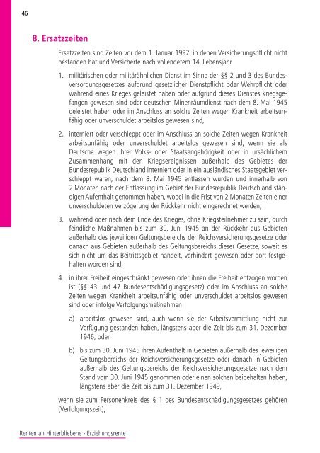 Renten an Hinterbliebene - Erziehungsrente [pdf] - Wert