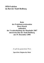 Rede Horst Druch Haushalt 2007 - Die SPD in Bedburg an der Erft