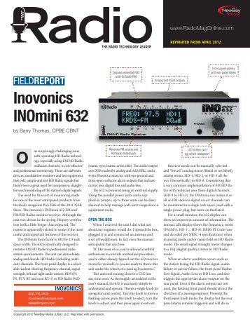 Radio Magazine INOmini 632 Field Report - Inovonics
