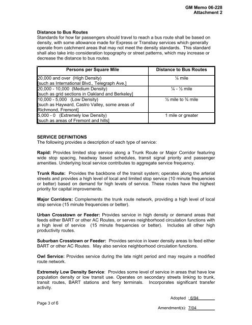 AC TRANSIT DISTRICT GM Memo No. 06-228 Board of Directors ...