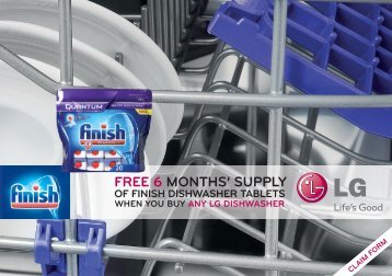 free 6 months' supply of finish dishwasher tablets - LG Electronics
