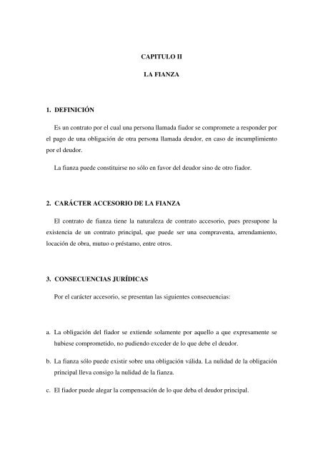 CAPITULO II LA 1. DEFINICIÃ“N un contrato cual ...