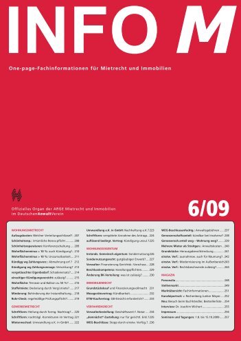 Front 6-09.indd - Arbeitsgemeinschaft Mietrecht und Immobilien