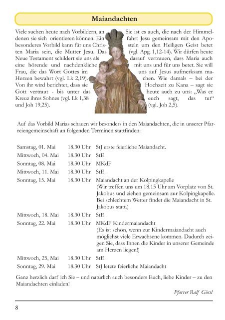 Pfarrbrief Ausgabe 18 - Ostern 2011 - Pfarreiengemeinschaft ...