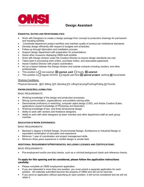 Design Assistant - OMSI