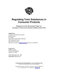 Regulating Toxic Substances in Consumer Products - Canadian ...