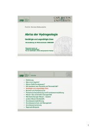 Abriss der Hydrogeologie - Christian Wolkersdorfer