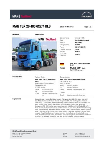 MAN TGX 26.480 6X2/4 BLS - MAN TopUsed