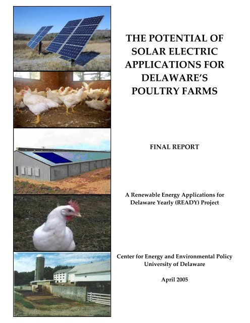 Potential of Solar Electric Applications for Delaware's Poultry Farms