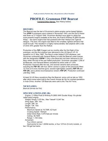 F8F Bearcat Profile.pdf - Courtesy Aircraft