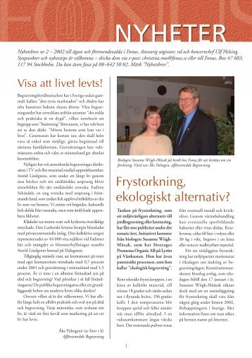 Frystorkning, ekologiskt alternativ? - Fonus