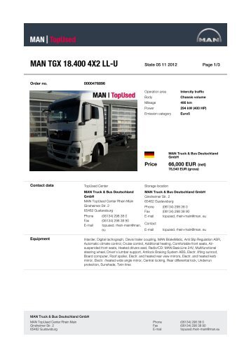 MAN TGX 18.400 4X2 LL-U - MAN TopUsed