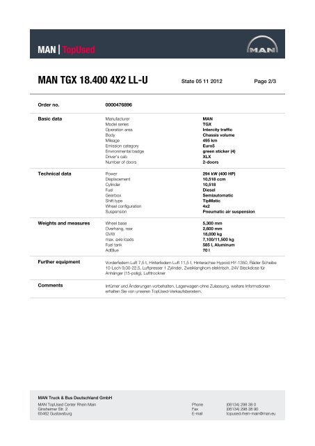 MAN TGX 18.400 4X2 LL-U - MAN TopUsed