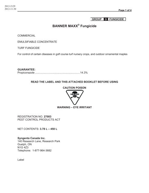 Label â Banner MAXX Fungicide