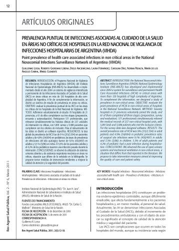 ARTÃCULOs ORIGInALEs - ComisiÃ³n Nacional Salud Investiga