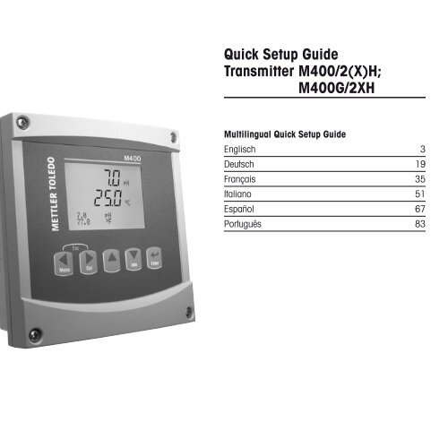 Quick Setup Guide Transmitter M400/2(X)H; M400G - Mettler Toledo