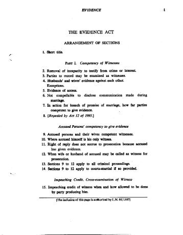 THE EVIDENCE ACT