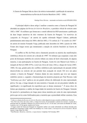 A Guerra do Paraguai lida na chave da retÃ³rica ... - IFCS - UFRJ