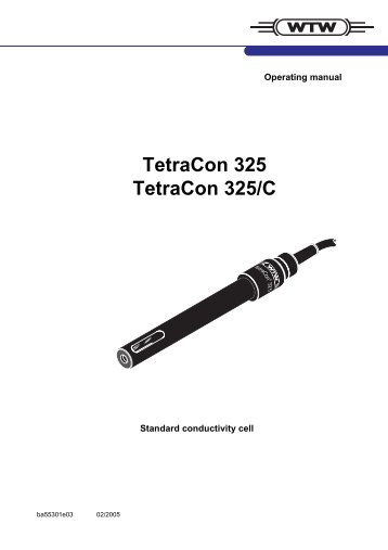 TetraCon 325 TetraCon 325/C - Global Water Instrumentation, Inc.