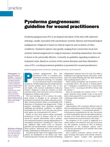 Pyoderma gangrenosum: guideline for wound practitioners