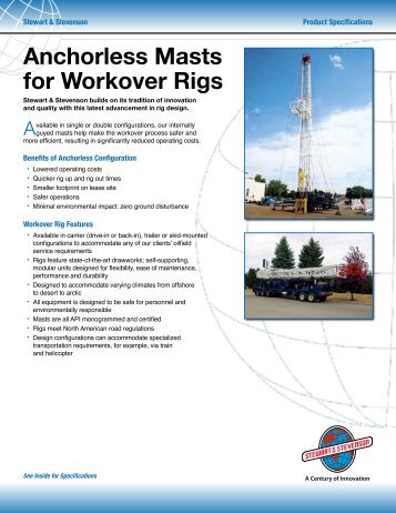 Anchorless Masts for Workover Rigs - Stewart & Stevenson