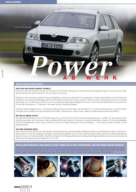 MAHLE news 3/05 Helvetica