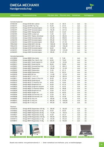 GMT INTERNATIONAL BV 9 - Omega gereedschappen