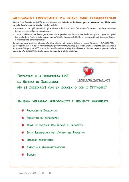 Cardiologia negli Ospedali nÂ° 132 Marzo/Aprile 2003 - Anmco