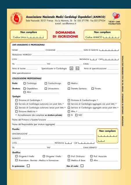 Cardiologia negli Ospedali nÂ° 132 Marzo/Aprile 2003 - Anmco