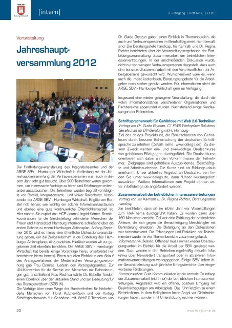 HCP Journal 02 aus 2012