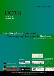 Interdisciplinary Journal of Contemporary Research in Business