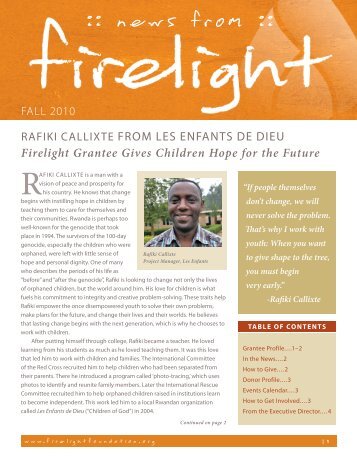 Rafiki Callixte - Firelight Foundation