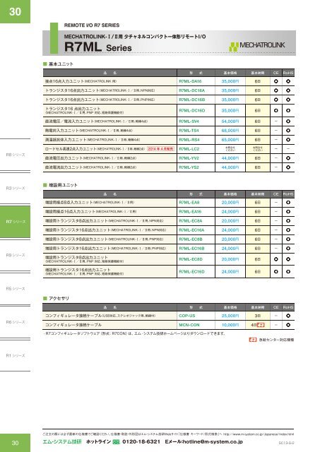 ãªã¢ã¼ãI/Oã·ãªã¼ãºã«ã¿ã­ã°ï¼PDFï¼ - M-System