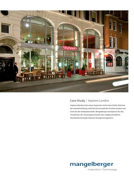 Case Study Vapiano London - Mangelberger