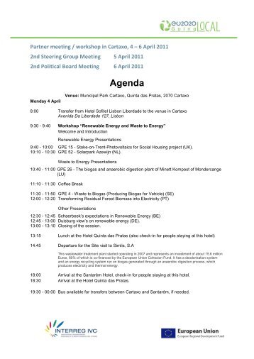 Agenda Meeting in Portugal 4-6 April 2011 - EU2020 Going Local