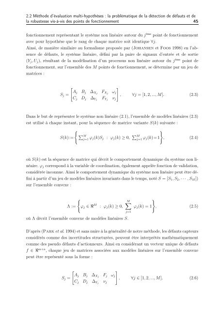 Diagnostic de défauts des systèmes à représentation multi-modèles ...