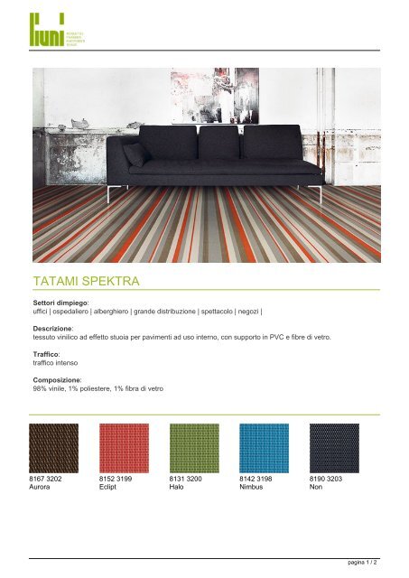 Scarica la scheda tecnica della linea prodotto TATAMI ... - Infobuild